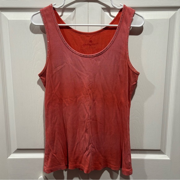 GREENSOURCE Women’s Studded Sequin Tank Top Shirt - light pink, size M - Picture 1 of 3
